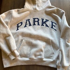 PARKE XXL Varsity Hoodie (classic gray + denim)
